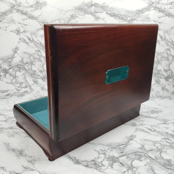 Jewelry Box Solid Wood Made In USA Vintage - Picture 5 of 11